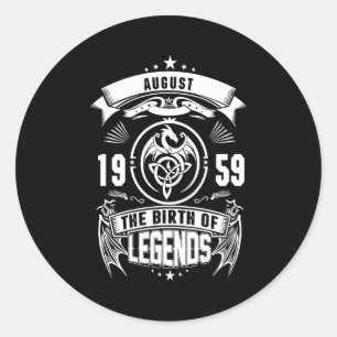Sticker Rond Cadeau d'août   1959 La Naissance Des Légendes