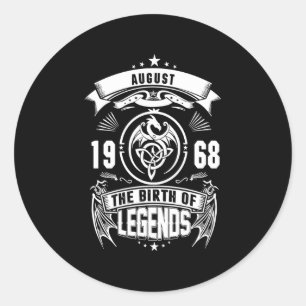 Sticker Rond Cadeau d'août 1968 La Naissance Des Légendes