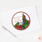 Sticker Rond Cadeau d'arbre de Noël (Enveloppe)
