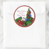 Sticker Rond Cadeau d'arbre de Noël (Sac)