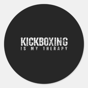 Sticker Rond Cadeau d'arts martiaux de boxe de kickboxing