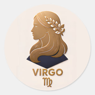 Sticker Rond Cadeau d'astrologie décoration Zodiaque Vierge