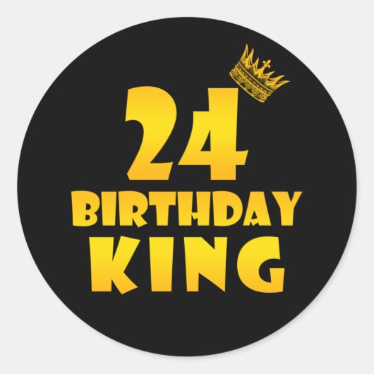 Sticker Rond Cadeau de 24e anniversaire pour 24 ans Anniversair (Devant)
