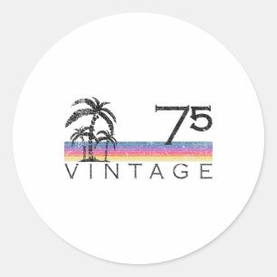 Sticker Rond Cadeau de 50 ans de surf vintage 1975 Sunset Pacif