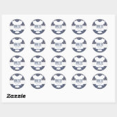 Sticker Rond Cadeau de Baby Shower Thème Baseball (Feuille)