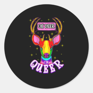 Sticker Rond Cadeau de célébration du mois de la fierté queer O