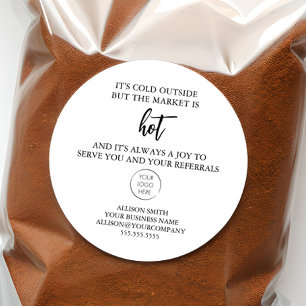 Sticker Rond Cadeau de chocolat chaud personnalisé avec logo po