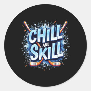 Sticker Rond Cadeau de citation drôle de hockey sur glace Compé