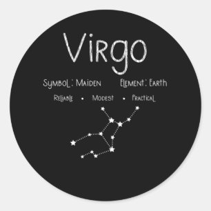 Sticker Rond Cadeau de constellation de signe du zodiaque rétro