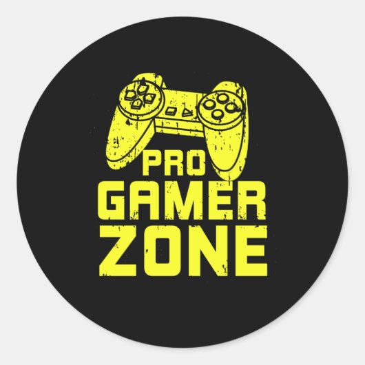 Sticker Rond Cadeau de contrôleur de jeu Pro Gamer (Devant)