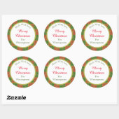 Sticker Rond Cadeau de cuisine rouge et verte sur mesure (Feuille)