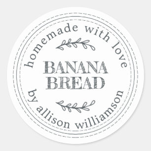 Sticker Rond Cadeau de cuisson de pain aux bananes fait maison
