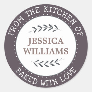 Sticker Rond Cadeau de cuisson personnalisé de ferme rustique