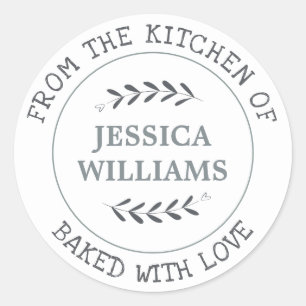 Sticker Rond Cadeau de cuisson personnalisé de ferme rustique