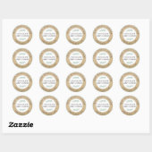 Sticker Rond Cadeau de cuisson rustique fait avec amour (Feuille)