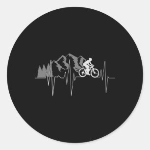 Sticker Rond Cadeau de cycliste sur piste de montagne