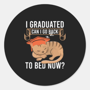 Sticker Rond Cadeau de diplôme Je Suis Diplômé Puis-Je Reveni