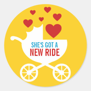 Sticker Rond Cadeau de douche de tour de voiture d'enfant