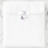 Sticker Rond Cadeau de douche Lilac Un nouveau chapitre commenc (Sac)