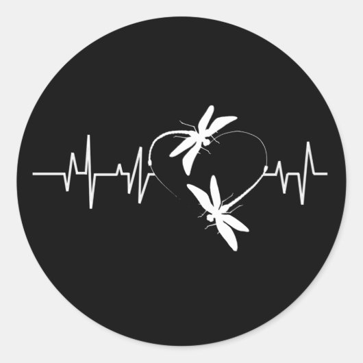 Sticker Rond Cadeau de dragonfly Lover| Drôle de dragonfly Hear (Devant)