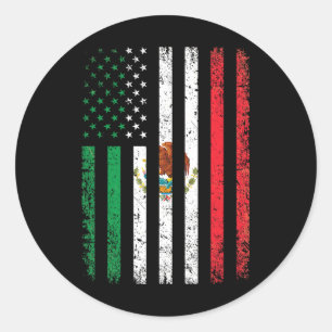 Sticker Rond Cadeau de drapeau du Mexique 4 juillet États-Unis