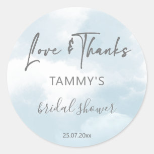 Sticker Rond Cadeau de faveur de douche de mariée sur un nuage