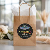 Sticker Rond Cadeau de fête d'anniversaire Boys Cool Neon Space