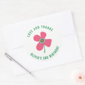 Sticker Rond Cadeau de fête d'anniversaire pour fille Chic Rose (Enveloppe)