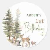 Sticker Rond Cadeau de fête d'anniversaire pour les animaux de  (Devant)