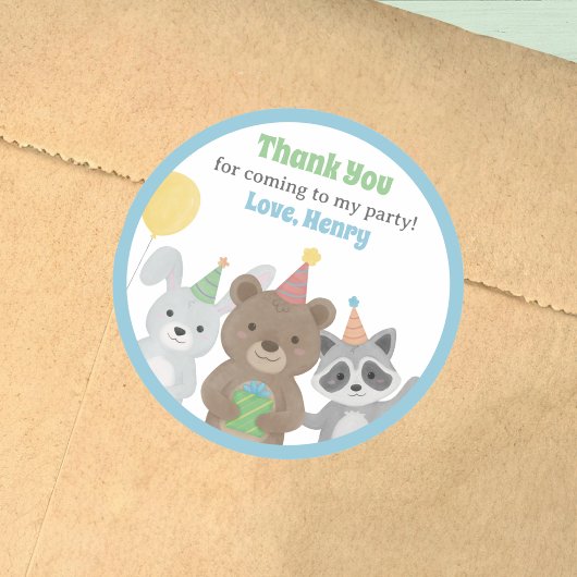 Sticker Rond Cadeau de fête d'anniversaire pour les animaux de