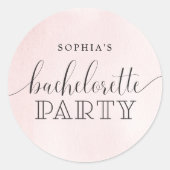 Sticker Rond Cadeau de fête de Bachelorette rose (Devant)