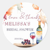 Sticker Rond Cadeau de fête de fiançailles de vignoble Vino ava (Devant)