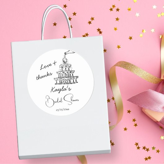 Sticker Rond Cadeau de fête de fiançailles en forme de tour de 