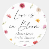 Sticker Rond Cadeau de fête de fiançailles Fleurir d'amour (Devant)