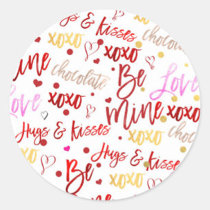Sticker Rond Cadeau de fête de la Saint-Valentin amusant et ten