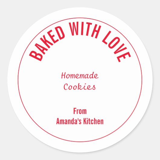 Sticker Rond Cadeau de fête de Noël de biscuits de cuisine mais (Devant)