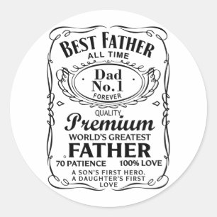 Sticker Rond Cadeau de fête des pères pour papa Anniversaire Pè