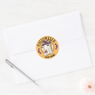 Sticker Rond Cadeau de fête d'Halloween personnalisé pour enfan