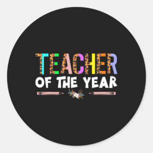 Sticker Rond Cadeau De Fête Du Professeur De L'Année Appréciati