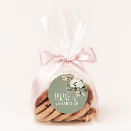 Sticker Rond Cadeau de fête moderne de douche de mariée avec pa