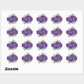 Sticker Rond Cadeau de Fiançailles aux Lilas Violets (Feuille)