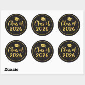 Sticker Rond Cadeau de fin d'études Cercle en script doré de la (Feuille)