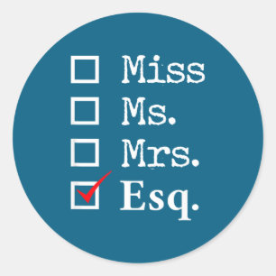 Sticker Rond Cadeau de fin d'études en droit pour femme - avoca