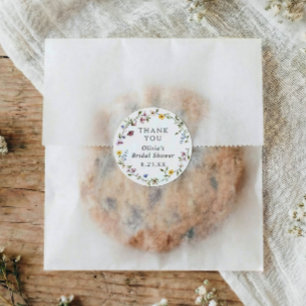 Sticker Rond Cadeau de Fleurs de Mariage Fleur de Printemps Sau