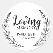 Sticker Rond Cadeau de funérailles en souvenir, marque de dévot (Devant)