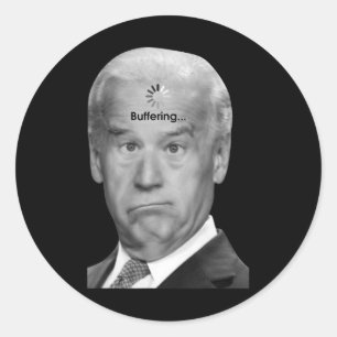 Sticker Rond Cadeau de Joe président sarcastique tamponnant Bid