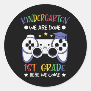 Sticker Rond Cadeau de joueur pour la maternelle qui passe en 1