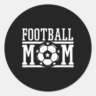 Sticker Rond Cadeau de jour de match de football pour maman fiè
