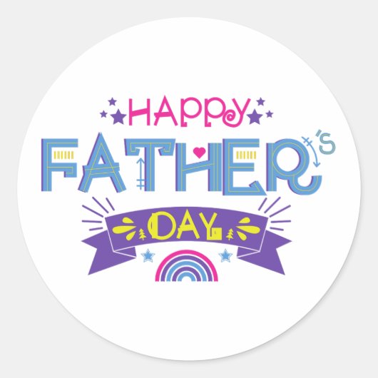 Sticker Rond Cadeau de la fête des pères (Devant)