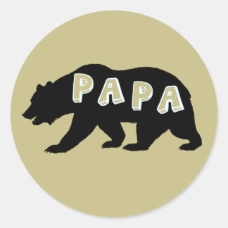 Sticker Rond Cadeau de la fête des pères Papa Bear Vintage